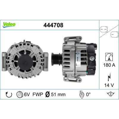Abbildung von VALEO 444708 Lichtmaschine 14V 180A MERCEDES BENZ: Sprinter 3.5 T Kastenwagen, C Klasse modell, Limousine