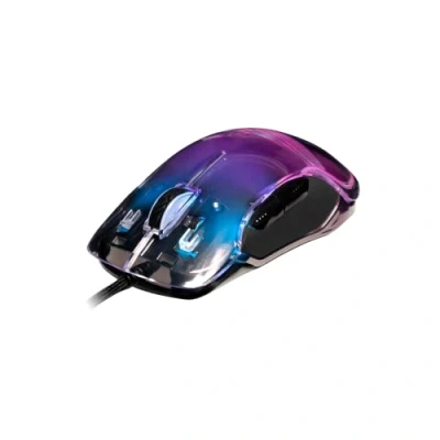 Abbildung von NEWSKILL Lycan Professional Gaming Maus, kabelgebunden, anpassbare RGB Beleuchtung, optischer Sensor 16000 DPI einstellbar, 5 programmierbare Tasten, 50G, PC/Mac, transluzentes Plastik, Transparent