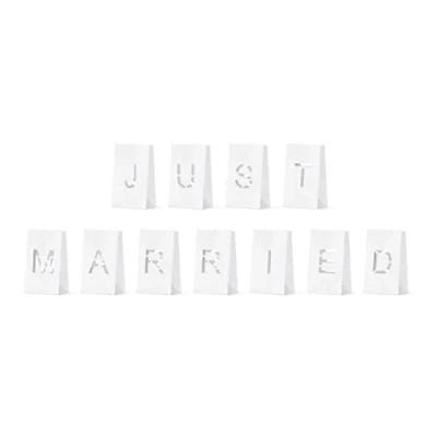 Abbildung von partydeco Papierlaterne, Papierlaterne Just Married / Hochzeit 19cm, 11 Stück