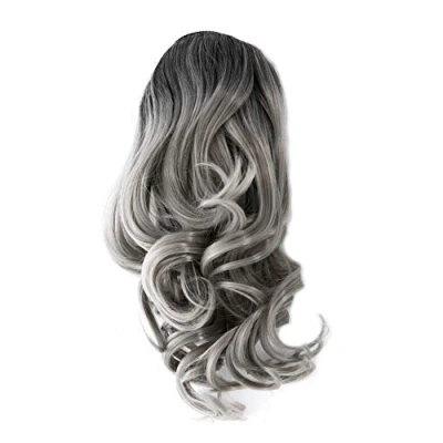 Abbildung von WIG ME UP JL 3023 171/454 Haarteil Zopf gewellt halblang (35 cm) 1 Steckkamm + Gummizug Grau Mix