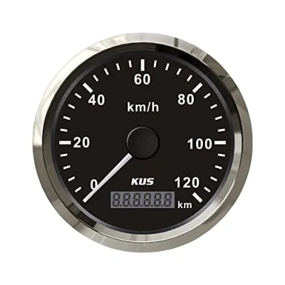 Abbildung von KUS Geschwindigkeitsmesser, GPS, wasserdicht, 120 km/h, mit Hintergrundbeleuchtung für Auto, 85 mm (schwarz)