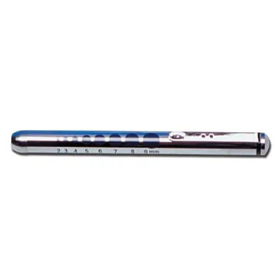 Abbildung von Gima Professionelle Stiftleuchte Spirit, LED, Diagnostikleuchte, aus verchromtem Messing, Silberfarbe, Ein/Aus Schalten durch Taschenclip