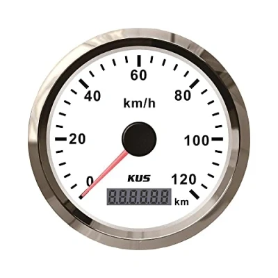 Abbildung von KUS Wasserdichte GPS Tacho Kilometerzähler 120KM/H Mit Hintergrundbeleuchtung Für Auto 85mm (Weiß)
