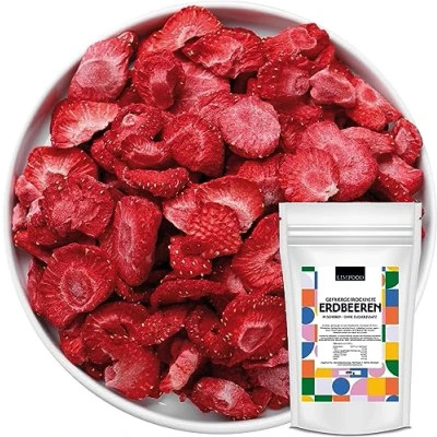 Abbildung von Limfood 100g gefriergetrocknete Erdbeeren in Scheiben Früchte gefriergetrocknet frei von Zusatzstoffen große ohne Zuckerzusatz