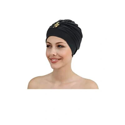 Abbildung von Fashy Badekappe Badehaube Bademütze Damen Schwarz mit Schlangenmotiv