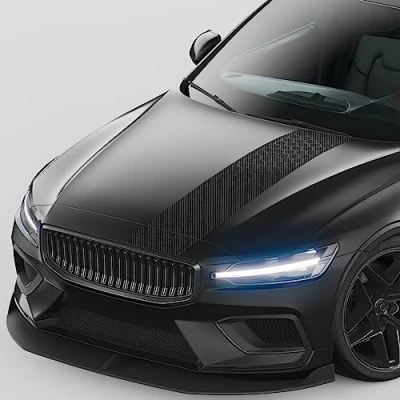 Abbildung von Finest Folia Rennstreifen Auto Aufkleber 120x25cm für Motorhaube Motorrad Bus Sticker Kfz Zubehör Tuning Dekor Design Folie Racing Streifen Dach KX079 (10 Carbon)