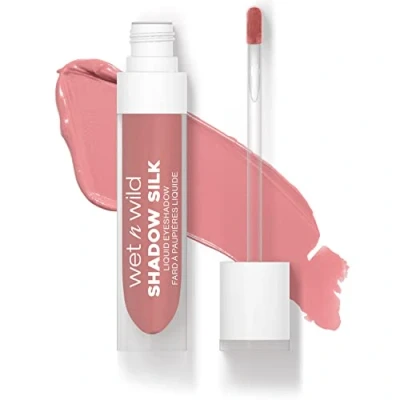 Abbildung von wet n wild Shadow Silk Liquid Eyeshadow, Hochpigmentierter Flüssig Lidschatten mit Schimmerfinish, Schnell Trocknend, Einfaches Auftragen Stiftapplikator, Farbton Sweetest Bloom