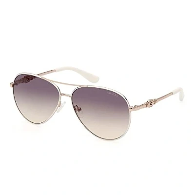 Abbildung von Guess Damen GU7885 H 21P Gläser SONNENBRILLEN Metall Weiß Grün Pilot Normal Schattiert