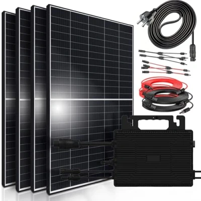 Abbildung von SUNNIVA Balkonkraftwerk 1700W/800W komplett Steckdose , (mit Ecoflow Stream 800W Micro Wechselrichter PV Solaranlage Komplettset 4x 425W (1700W) Solarmodule inkl. 5m Kabel Bluetooth, WIFI)