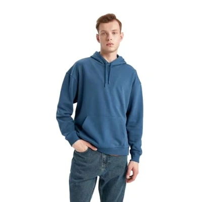 Abbildung von DeFacto Herren Hoodie Pullover Stylischer Kapuzenpullover für Männer Trendiger mit Kapuze Bequeme Hoodies
