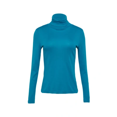 Abbildung von s.Oliver MIT Rollkragen Langarmshirt, Damen, Größe: 46, Türkis