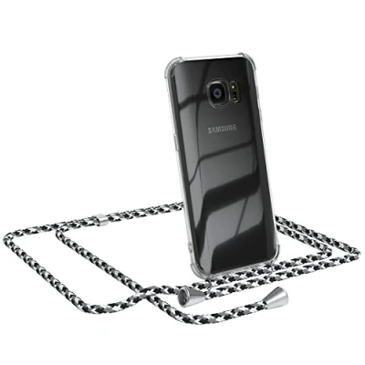 Abbildung von EAZY CASE Handykette kompatibel mit Samsung Galaxy S7 Handyhülle Umhängeband, Handykordel Schutzhülle, Silikonhülle, Hülle Band, Stylische Kette für Smartphone, Schwarz Camouflage