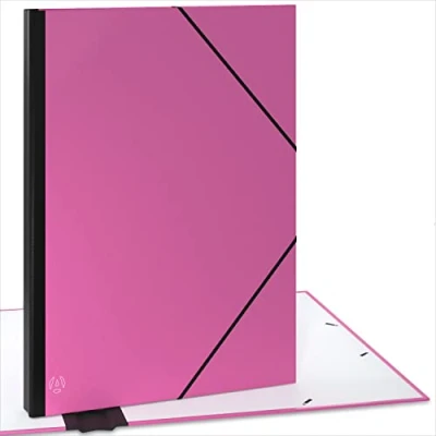 Abbildung von ACROPAQ Sammelmappe A2 Zeichenmappe 52 x 72 cm, mit Gummizugverschluß, erweiterbarem Rücken für mehr Platz Pink