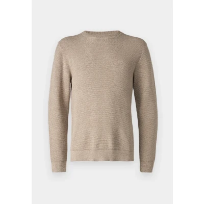 Abbildung von Selected Homme Slhross Structure CREW NECK Strickpullover, Herren, Größe: Large, Oatmeal/greige