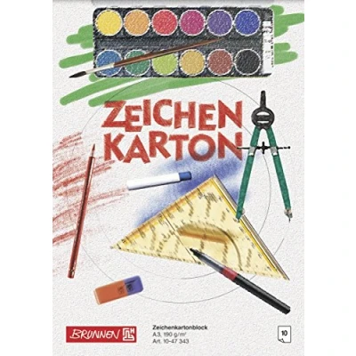 Abbildung von Brunnen Zeichenkartonblock (A3, 190 g/m², 10 Blatt, kopfverleimt) nicht perforiert