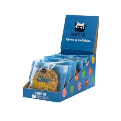 Abbildung von Kookie Cat Chia &amp; Zitrone Vegane Cookies Einzeln Verpackt, Glutenfrei, Sojafrei, Bio, Cashew Hafer 12 X 50g Multipack