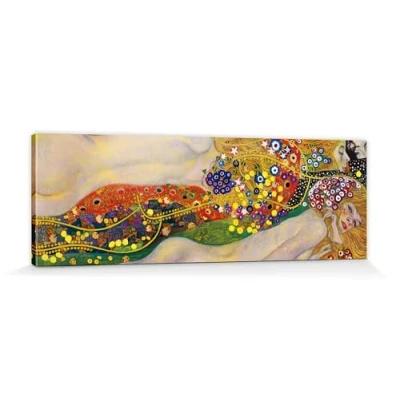 Abbildung von 1art1 Gustav Klimt Poster Wasserschlangen II, 1904 1907 Bilder Leinwand Bild Auf Keilrahmen XXL Wandbild Kunstdruck Als Leinwandbild 150x50 cm
