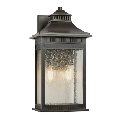 Abbildung von Quoizel QZ LIVINGSTON2 M Wandleuchte Livingston 2xE14 Bronze H:35,6cm L:16,9cm B:18cm IP44