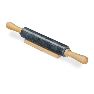 Abbildung von relaxdays Nudelholz Marmor Marmor, Schwarz