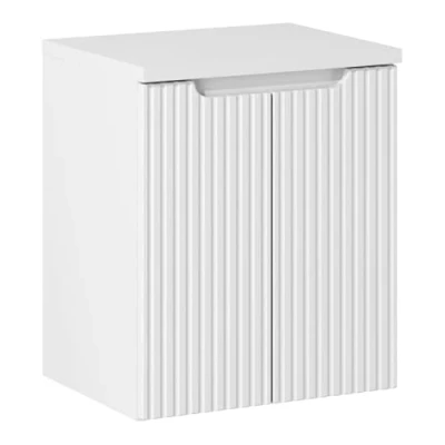 Abbildung von Lomadox Waschbeckenschrank NEWPORT 56 WHITE Waschtischunterschrank 50cm, weiß mit gerillter Front