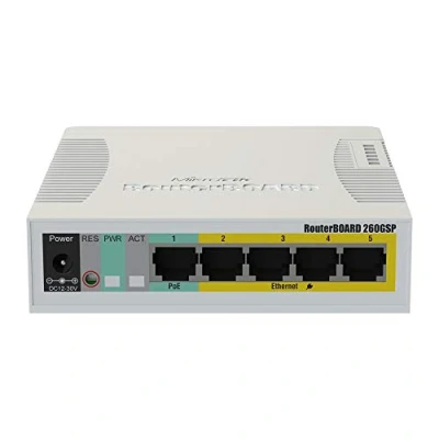 Abbildung von Mikrotik CSS106 1G 4P 1S 5 Port Gigabit Cloud Smart Switch PoE SwOS SFP