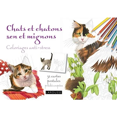 Abbildung von Chats et chatons zen mignons coloriages anti stress /cartes postales