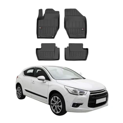 Abbildung von Fußmatten Gummimatten kompatibel mit Citroen DS4 2011 2015 OMAC Premium 3D Schwarz TPE Gummi