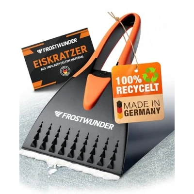 Abbildung von FROSTWUNDER Eiskratzer Auto [Made in Germany] 100% recycelter Unschlagbarer Scheibenkratzer Blitzschneller Autoscheiben Kratzer Stabiler &amp; langlebiger Schneekratzer