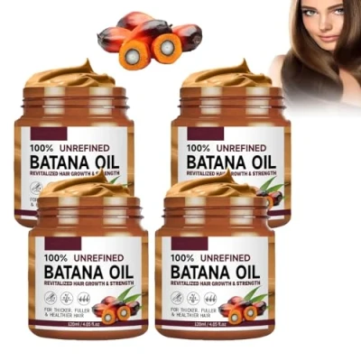 Abbildung von Bio Batana Öl für Haare, Oil for Hair Growth, unraffiniertes aus Honduras gesünderes, dickeres und volleres Haar (4 Stück)