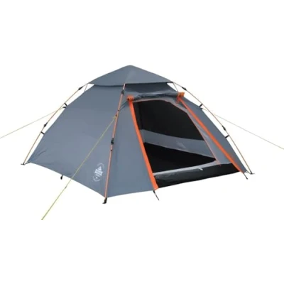 Abbildung von Lumaland Outdoor Pop Up Kuppelzelt Wurfzelt 3 Personen Zelt Camping Festival etc. 215 x 195 120 cm robust Grau