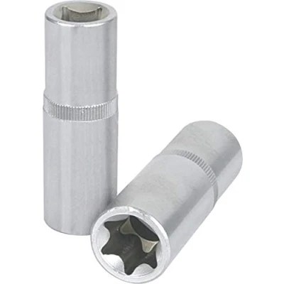 Abbildung von KS TOOLS 917.2402 Steckschlüsseleinsatz DIN 3120, ISO 1174 E5 Chrom Vanadium Stahl Außen Torx, E Profil gerändelt