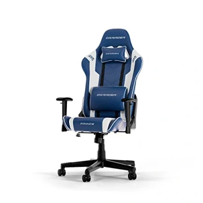 Abbildung von DXRacer PRINCE L Blau &amp; Weiß PVC Leder das Orginal Gaming Stuhl