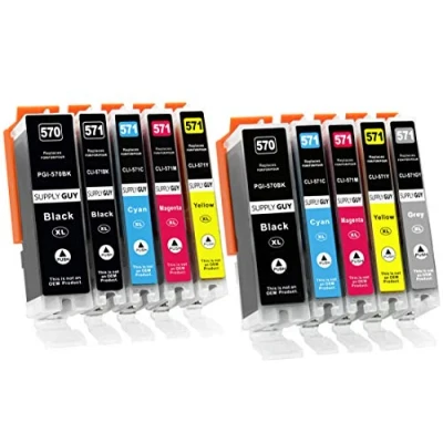 Abbildung von Supply Guy 10 XL Druckerpatronen mit Chip kompatibel Canon PGI 570 CLI 571 für Pixma MG7700 MG7750 MG7751 MG7752 MG7753 TS8000 TS8050 TS8051 TS8052 TS8053 TS9000 TS9050 TS9055