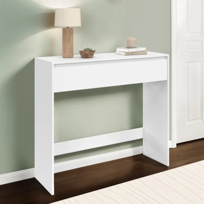 Abbildung von Konsole aus weißem Holz 1 Schublade modernes Design IDMarket