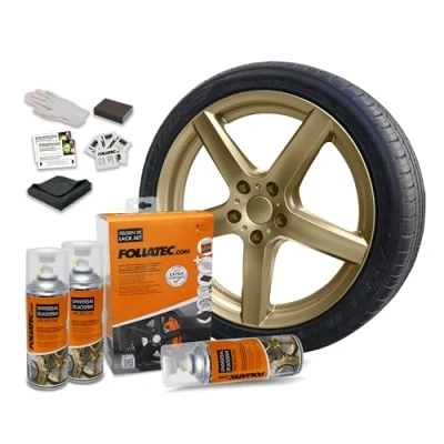 Abbildung von Foliatec Felgen 2K Lack Set Felgenlack Lackspray, bronze metallic glänzend, 3 x 400 ml