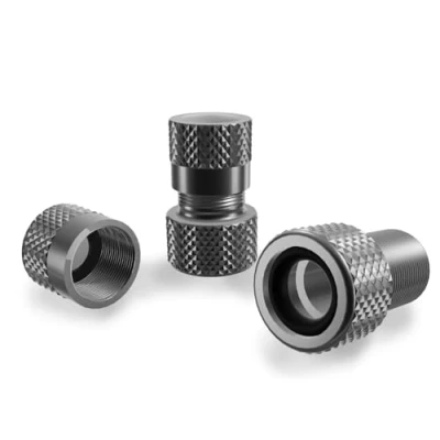 Abbildung von Shredr. Presta Ventil Adapter Set französisches auf Auto hochwertiges Aluminium (grau)
