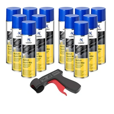 Abbildung von AUPROTEC Pistolengriff + Normfest Unterbodenschutz Wachs Steinschlagschutz Bottom Guard Wax Spray 12x 500ml