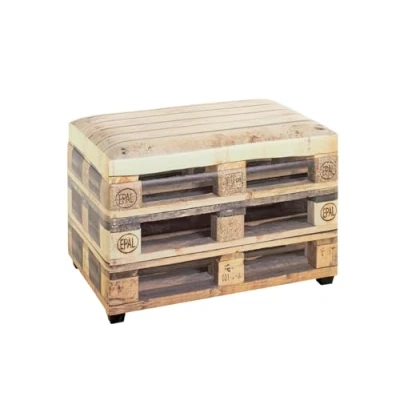 Abbildung von HAKU Möbel Sitztruhe Motiv, Kunstleder, MDF Maße: B 58 cm x H 42 T 39 cm, Style: Industrial