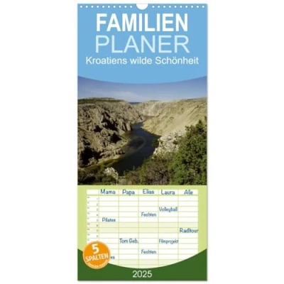 Abbildung von Familienplaner 2025 Kroatiens wilde Schönheit mit 5 Spalten (Wandkalender, 21 cm x 45 cm), CALVENDO
