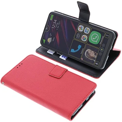 Abbildung von foto kontor Tasche kompatibel mit Beafon M6S Book Style rot Schutz Hülle Buch