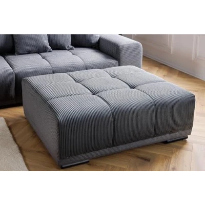 Abbildung von riess ambiente Fußhocker ELEGANCIA 110cm anthrazit (Einzelartikel, 1 St), Wohnzimmer · Cord mit Ziersteppung für Sofas Modern Design