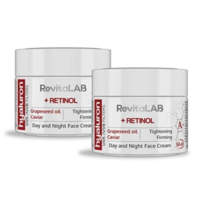 Abbildung von RevitaLAB Hyaluron Anti Aging Tages und Nachtcreme mit Retinol, Kaviar roten Trauben, für Alter zwischen 50 65, ml (Multipack)