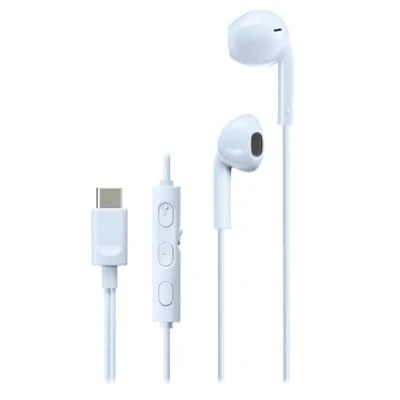 Abbildung von JVC HA FR17UC A Bud Typ USB C Ohrhöhrer mit eingebautem DAC für kraftvollem und kristallklarem Klang, praktischem Mikrofon 3 Tasten Fernbedienung in äußerst kompakter Bauform (Blau)