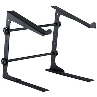 Abbildung von Fame Audio LS 1 Laptop Stand, Leicht, Portabel, Stabil, Individuell Anpassbar, Inklusive Halterungen, Seitliche Erweiterungen, Ideal für Musiker, DJs, Techniker, Schwarz