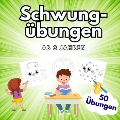 Abbildung von Schwungübungen Ab 3 Jahre: Übungsheft für Kleinkinder. 50 zur Erhöhung der Konzentration und Feinmotorik. Ideale Vorbereitung die Schule.