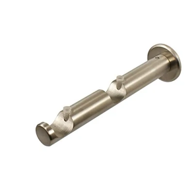 Abbildung von iso design Edelstahl Wandhalter 2 läufig offen für 20 mm Gardinenstangen