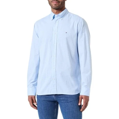 Abbildung von Tommy Hilfiger SOFT FLEX Gingham Hemd, Herren, Größe: Small, Vessel blue/optic white