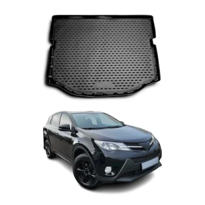 Abbildung von OMAC Kofferraummatte Kofferraumwanne kompatibel mit Toyota RAV4 2013 2018 Gummi TPE Schwarz