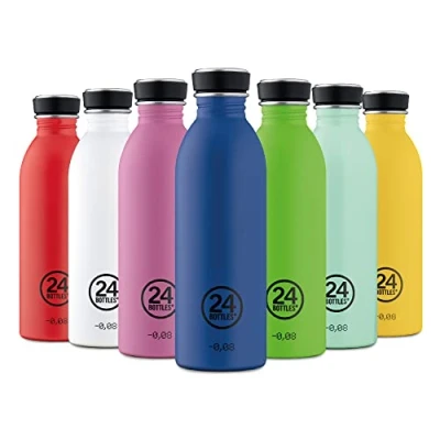 Abbildung von 24BOTTLES Urban Bottle Trinkflasche 1 Liter/500 ml/250 ml, Thermosflasche mit Deckel, 100% luftdicht, umweltfreundlich, BPA frei aus Edelstahl italienischem Design [Nicht thermisch,