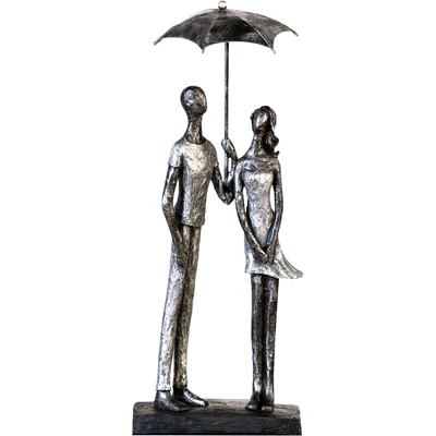 Abbildung von Casablanca by Gilde Dekofigur &quot;Skulptur Umbrella, silber&quot;, Dekoobjekt, Höhe 36 cm, antikfinish, mit Spruchanhänger, Wohnzimmer